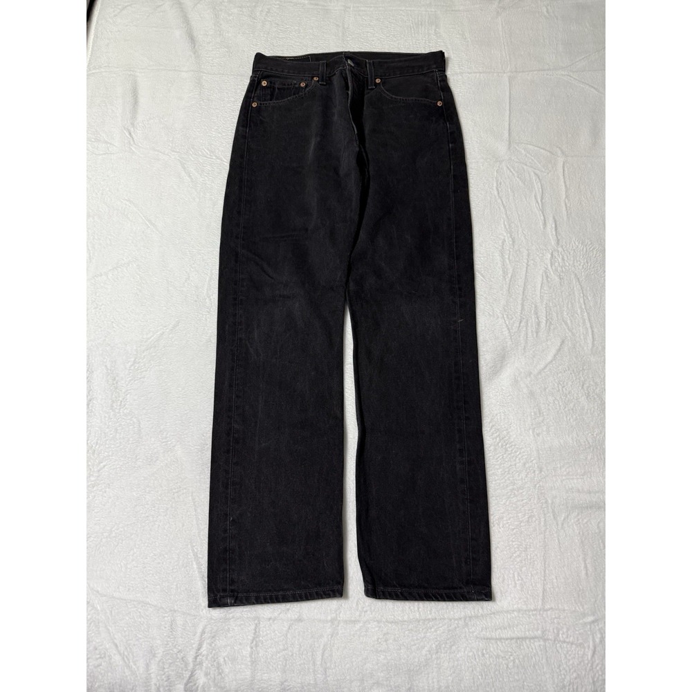 VTG Levis 501-0660 Black Denim Jeans Mens 30x29 Made in USA Button Fly